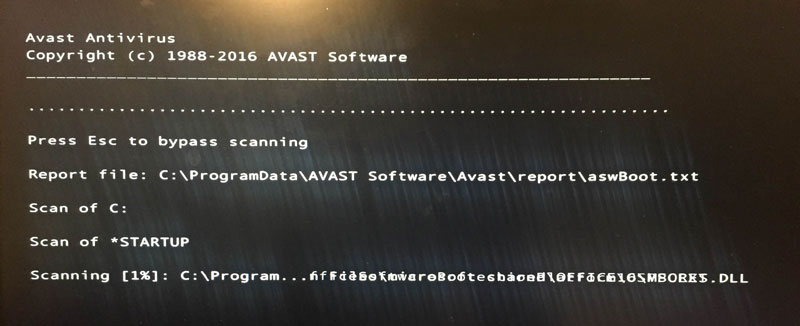 how to run boot scan in avast